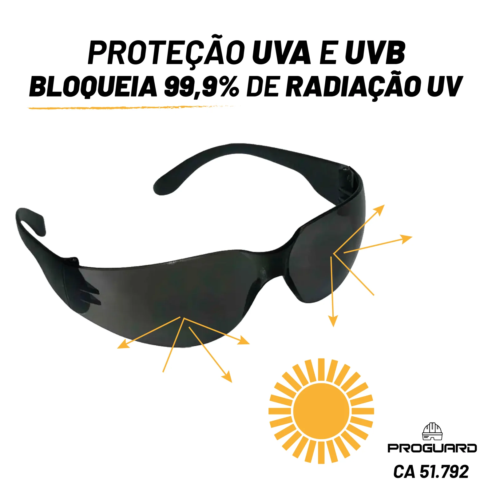 PROGUARD - Óculos de Proteção Tipo Lupa Cinza EAGLE - Detalhe